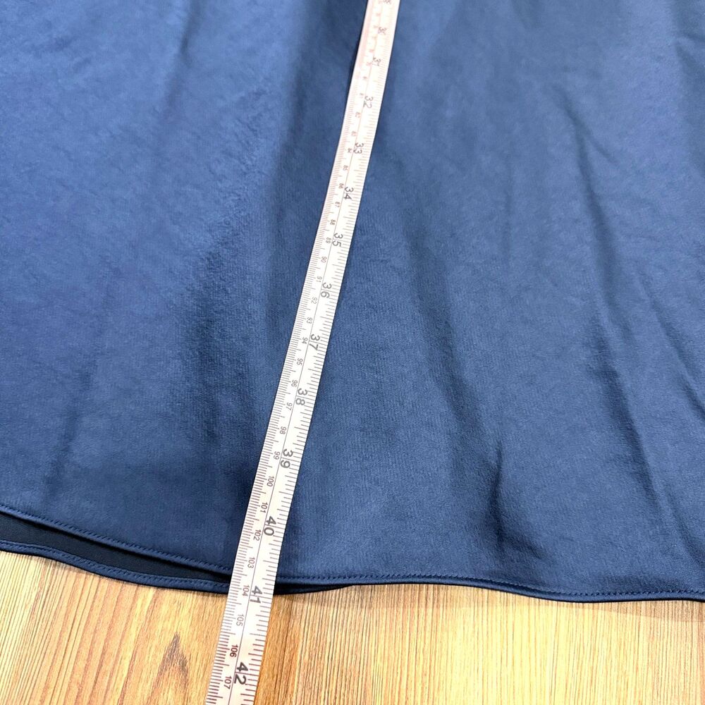 NWT Ted Baker Size 6 Keomi Navy Waterfall Ruffle Satin Bias Cut Midi Dress TB 2 - Picture 10 of 13